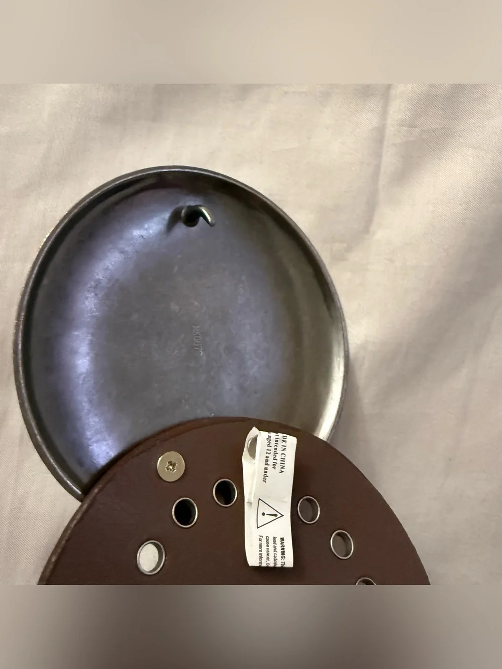 Brown PU leather concho belt with old silver tone buckle